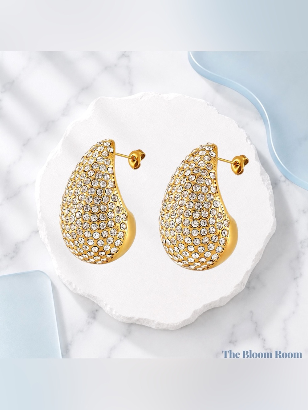 Crystal Muse Earrings Gold | 18K Gold Plated